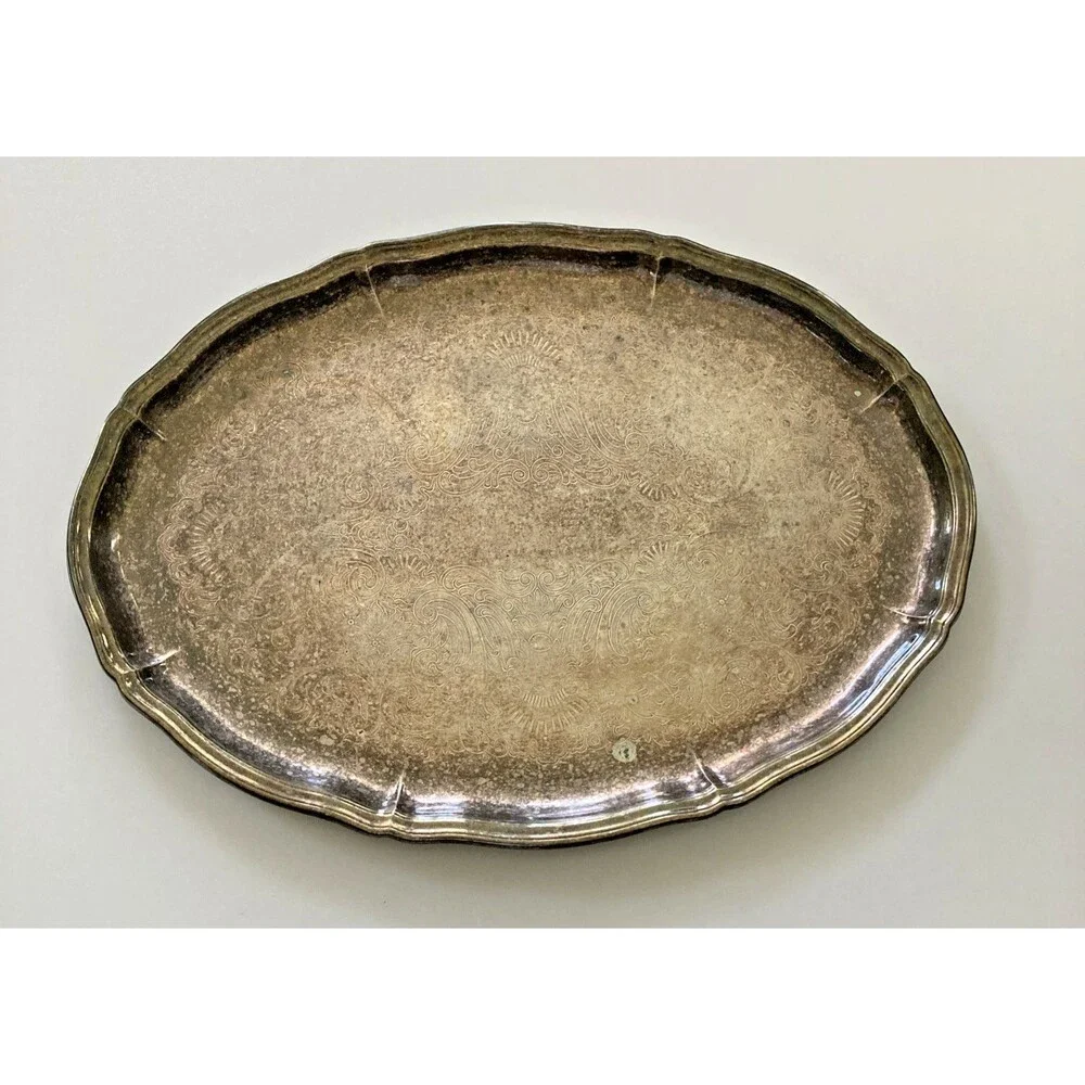 Sheffield Silver Company Silver-Plated Tea Tray Made in USA 14